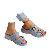 Breakj Size Women's Slippers 2023 New Thick Low Word Belt Shoes