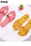 36-41 Women's Sandals Slippers Summer Zapatos Mujer Flat Shoes Mules 6 Female Peep Toe Soft Bottom Non-Slip
