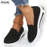 Fashion New women knitted shoes Fashion slip on Plus Size Casual Ladies Loafers Breathable mesh Light comfortable