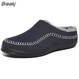 Cotton Slippers Men Winter Outdoor Men Shoes WaterProof Cold-Proof Casual Shoes Men Plush Warm Man Footwear Big Size