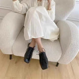 Breakj Design Sense Of Small Single Shoes Spring And Summer New Simple Versatile Fold Line Square Head Flat Strap Single
