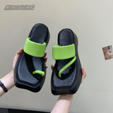 Women Slippers Sexy Clip Toe Shoes 2023 Summer NEW Platform Flip Flops Sandals Beach Slides Indoor Zapato Mujer Black