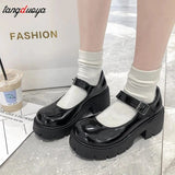 Shoes College Girl Student LOLITA Shoes JK Uniform Shoes PU Leather Heart-shaped Ankle-strap Mary Jane Shoes