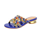 Slippers Full Of Diamond High Heels Women's New Fashion Thick Heels Wear Fashionable Sexy Slippers In The Summer Of