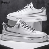 Men Fashion Leather Casual Shoes Men's Running Sneakers Outdoor Walking Shoes New Anti-skid Wear Flat Heel Male Skateboard