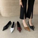 Pointed Toe Low Heel Pumps Women Shoes Brand Belt Buckle Shallow Slip On Ballet Elegant Pumps For Party