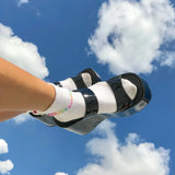 New Upgrade Great Quality 2023 Summer Platform Wedges Sandals Gothic Height Increasing High Heels Black Woman Shoes