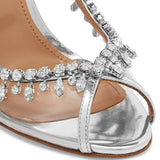 New Summer Transparent Shoes For Women Crystal Chain High Heel Women's Sandals Peep Toe Slingback Women Pumps Wedding