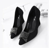 Sexy Leopard Crystal Shoes Pumps 2023 Autumn Shallow Mouth Slope Shoes Woman European American Pointed Wedges Singles
