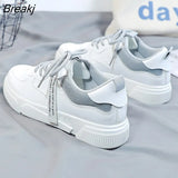 Women Vulcanized Shoes Casual Solid Color PU Shoes 2021 New Fashion Women Shoes Women Casual White Shoes Sports Shoes