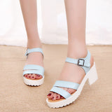 Size 45 Women Ankle Buckle High Heel Sandals Summer 2023 Fashion Platform Sandles Woman Thick Sole Gladiator Sandalias