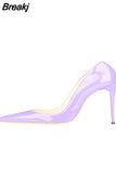 Women Pumps Light Purple Patent Leather Pointed Toe Women Shoes High Heel 12 cm Stiletto Party Shoes Women QP017