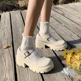 And Summer Jk Uniform Shoes Heightened Thick Soles Student Mary Jane High-Heeled Vintage Single Shoes British Style Small Leather