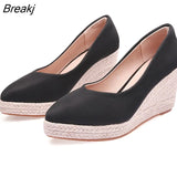 High Heels Women Party Shoes Brand Ladies Pumps Woman Wedges Shoes Pointed toe Plus Size 42 Wedge Heel 8cm