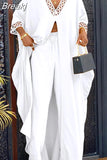 Fashion Streetwear Women V Neck Long Tops+Pants Two Piece Sets Female Printing Matching 2pcs Outfits Casual