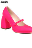 Heeled Mary Jean Pumps 2023 New Fashion Korean Style Sweet Cute Women Pumps Spring Summer Buckle Strap Element