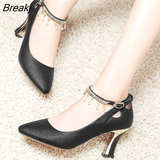 Wedding Bridal Shoes for Women Autumn Round Toe Block Heels Rhinestone Pearl Platform High Quality Pumps Woman's