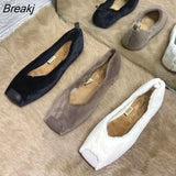 Splicing Square Toe Mules Shoes for Women Velvet Furry Flats 2022 Spring Fall Slip on Designer Fashion Loafers White