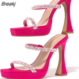 Size 35-42 Women Summer Outdoor Sandals High Heels Ladies Fashion Female Slippers Elegant Slides Platform Bling