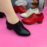 Women's Shoes Spring/autumn All-match High-heeled Shoes Women Pointed Thick-heeled Side Zipper Leather Shoes Fashion Women