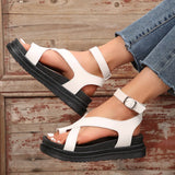 Women's Elevation Platform Sandals, Casual Flat Comfortable Front and Back Strap Beach