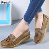 Women Flats Ballet Shoes Summer Genuine Leather Loafers Breathable Moccasins Women Boat Shoes Ballerina Ladies Casual