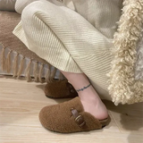 Shoes Woman's Slippers Luxury Slides Cover Toe Flock Med Plush 2023 Designer Flat Fashion Cotton Fabric Rome Cover Toe