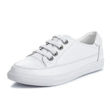 Women Genuine Leather Sneakers Large Size Little White Shoes Fashion Ladies Vulcanized Shoes Woman Summer Flats