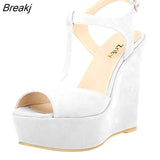 Women's Open Toe Sandals High Wedge Sexy Club Heel Shoes Wedding shoes women sandals