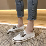 Size Velcro Love Shoes Spring And Autumn New Flat-Soled Casual Shoes Water Drill Muffin Thick Soles Single