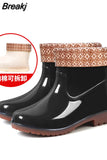 Rain Boots Women's Low-Cut PVC Beef Tendon Platform Solid Color Work Shoes Waterproof Rain Boots Thick Bottom for