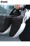 Men Summer Sandal Mesh Mules Breathable Padded Beach Flip Flops Shoes Solid Flat Bath Slippers Outside Men Slippers