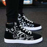 top Sneakers Men Canvas Shoes Cool Street Shoes Young Male Sneakers Black Blue Red Mens Causal Shoes