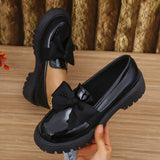 Breakj Shoes Women 2025 Spring And Autumn New Round Head British Wind Singles Women's Size One-Legged Little Leather