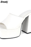 New Platform Sandals For Women Hoof Heels High Platform Chunky Heels 2023 Summer Sexy Elegant Fashion Woman Sandals