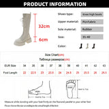 2023 Autumn Winter New Chunky Platform Long Boots Women Thick-soled Stretch Knitted Knee High Boots Woman Botas De