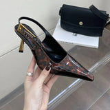 Gladiator Sandals Women High Heels Shoes Pointed Toe Shallow Pumps Strange Heels Runway Slingback Stiletto Sandals