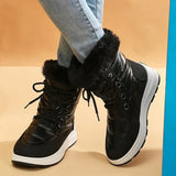 Winter Super Warm Thick Plush Cotton Padded Boots Women Non Slip Waterproof Snow Boots Woman Faux Fur Platform Ankle