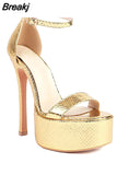 Super Thin Heels Woman Sandals 2023 Summer Cover Heel Sexy Party Wedding Shoes Fashion Comfy Women Pump Sandals