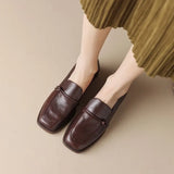 New Black Mary Jane Single Shoes With Thick Soles Brown English Style JK Small Leather Shoes Flat-Soled Work