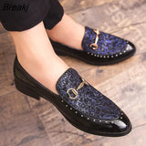 Men Dress Shoes Spring Autumn Slip on Patent Leather Male Loafers Pointed Toe Formal Shoe Large Size Flats Soft Luxury Mens