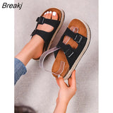 Summer women Mule Clogs Slippers High Quality Classic Two Buckle Cork Slides Sandals Footwear For Women Unisex