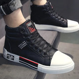 Men High-Top Skateboard Shoes Leather Men's Casual Sneakers Male Non-Slip Sport Shoes Zapatillas Hombre Mens