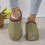 Women 2023 New Fur Short Plush Flip Flops Platform Slippers Winter Shoes Casual Home Cotton Shoes Warm Flats Boots Mules