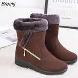 Women Boots Warm Plush Ankle Snow Boots Women Shoes Fashion Zipper Women's Winter Boots Plus Size Zapatos De