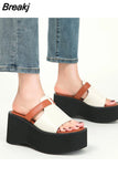 Wedge Heels Sandals For Women 2023 Summer Chunky Heeled Casual Ankle Strap Fashion Women Sandals