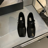 Spring Women Mary Jane Shoes Fashion Square Toe Ladies Comfort Soft Sole Flats Women's Comfort Ballerinas