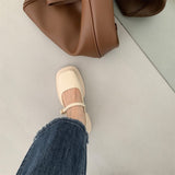 Design Shoes Women Casual Thick Sole Heels Ankle Buckle Shoes Elegant Ladies Shallow Single Platform