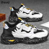 Seasons Men's Trendy Shoes Fashion New Platform Trend Retro Reflective Sneakers Thick-soled Casual Male Vulcanized