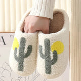Warm Home Fur Slippers for Women 2023 Fashion Printed Plush Couple Cotton Shoes Woman Soft Non Slip Living Room